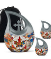 Mapple Leaf Theme Large Urn With 2 Keepsake Urn