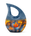 10 inch Mapple Leaf Urn, Modern Cross Drop design