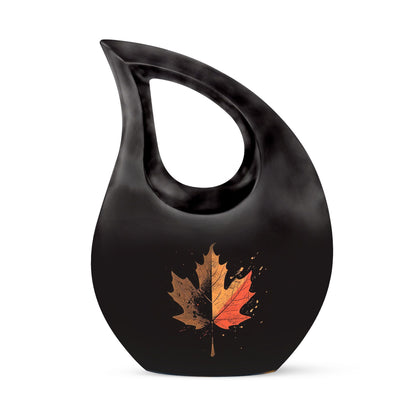 10-inch Mapple Leaf, Cross Drop Custom Mom Urn 