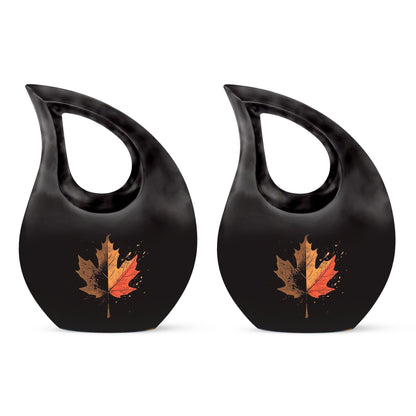 10-inch Mapple Leaf, Cross Drop Custom Mom Urn 