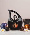 10-inch Mapple Leaf, Cross Drop Custom Mom Urn 