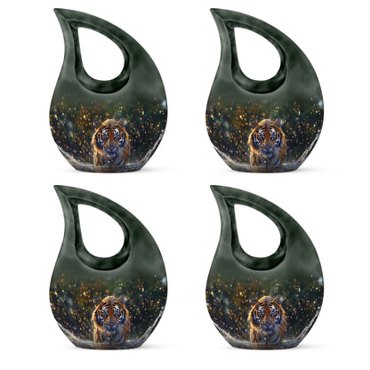 10 inch Tiger-themed Cross Drop memorial urn 