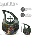 10 inch Tiger-themed Cross Drop memorial urn 