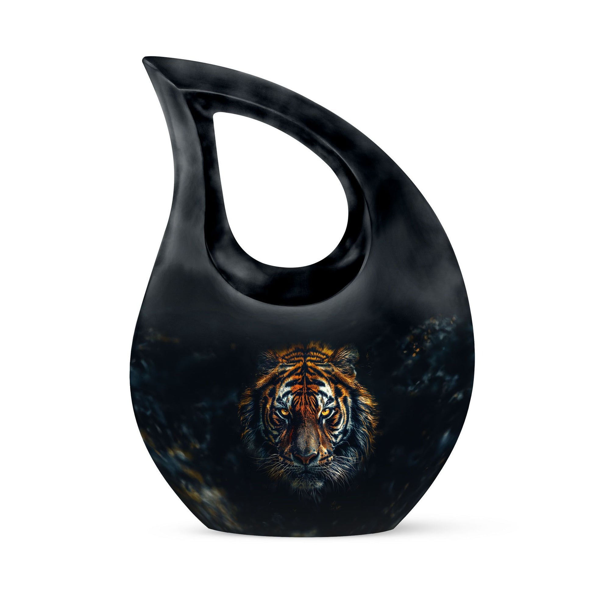 10-inch Tiger themed aluminium All Faith Funeral Urn 
