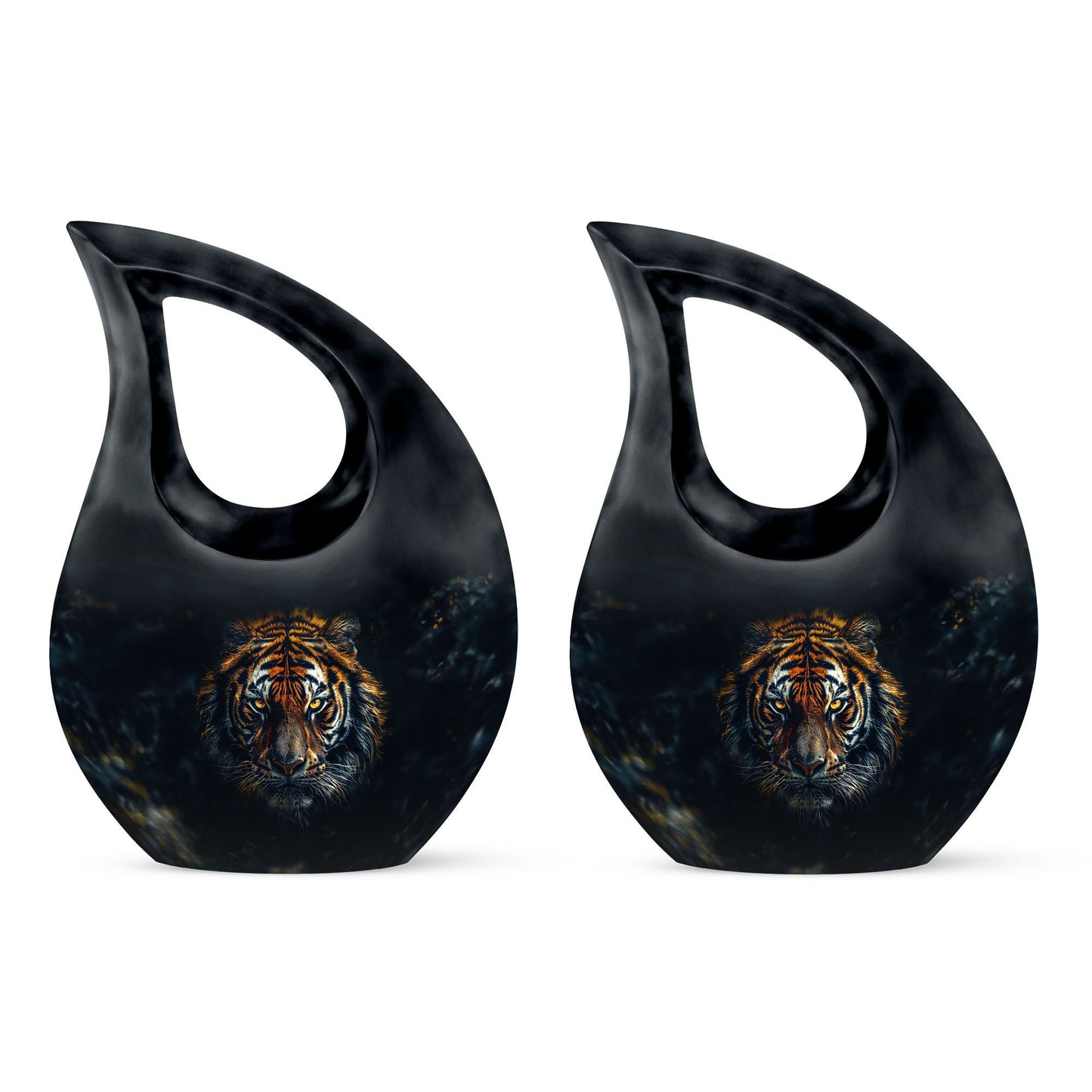 10-inch Tiger themed aluminium All Faith Funeral Urn 