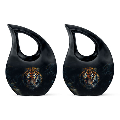 10-inch Tiger themed aluminium All Faith Funeral Urn 