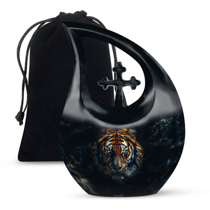 Personalized Tiger Keepsake Urn for Human Ashes - 10-inch, 200 cu in - Yatskia