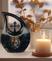 10-inch Tiger themed aluminium All Faith Funeral Urn 