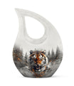 10 inch Tiger Themed Cross Drop Cremation Container,