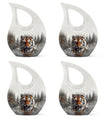 10 inch Tiger Themed Cross Drop Cremation Container,