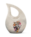 10-inch Tiger themed Cross Drop Design Unique Urn for Dad,