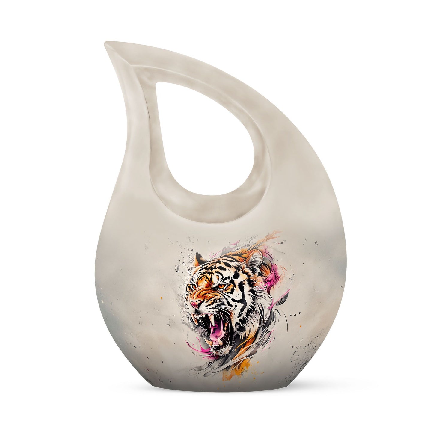 10-inch Tiger themed Cross Drop Design Unique Urn for Dad,