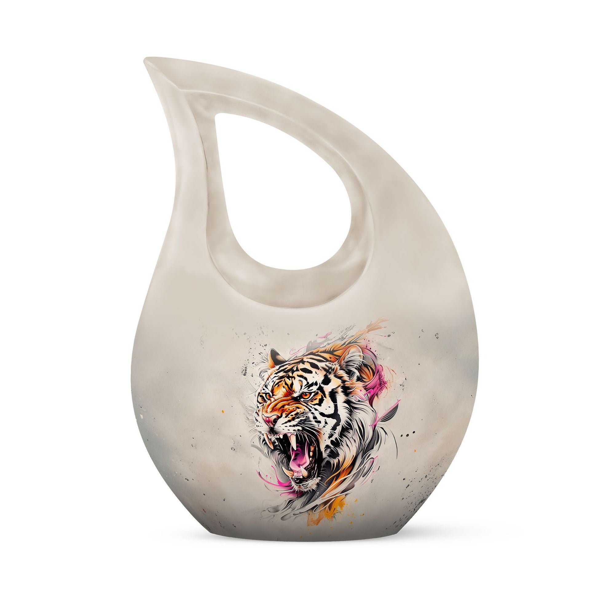 10-inch Tiger themed Cross Drop Design Unique Urn for Dad,