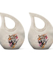 10-inch Tiger themed Cross Drop Design Unique Urn for Dad,