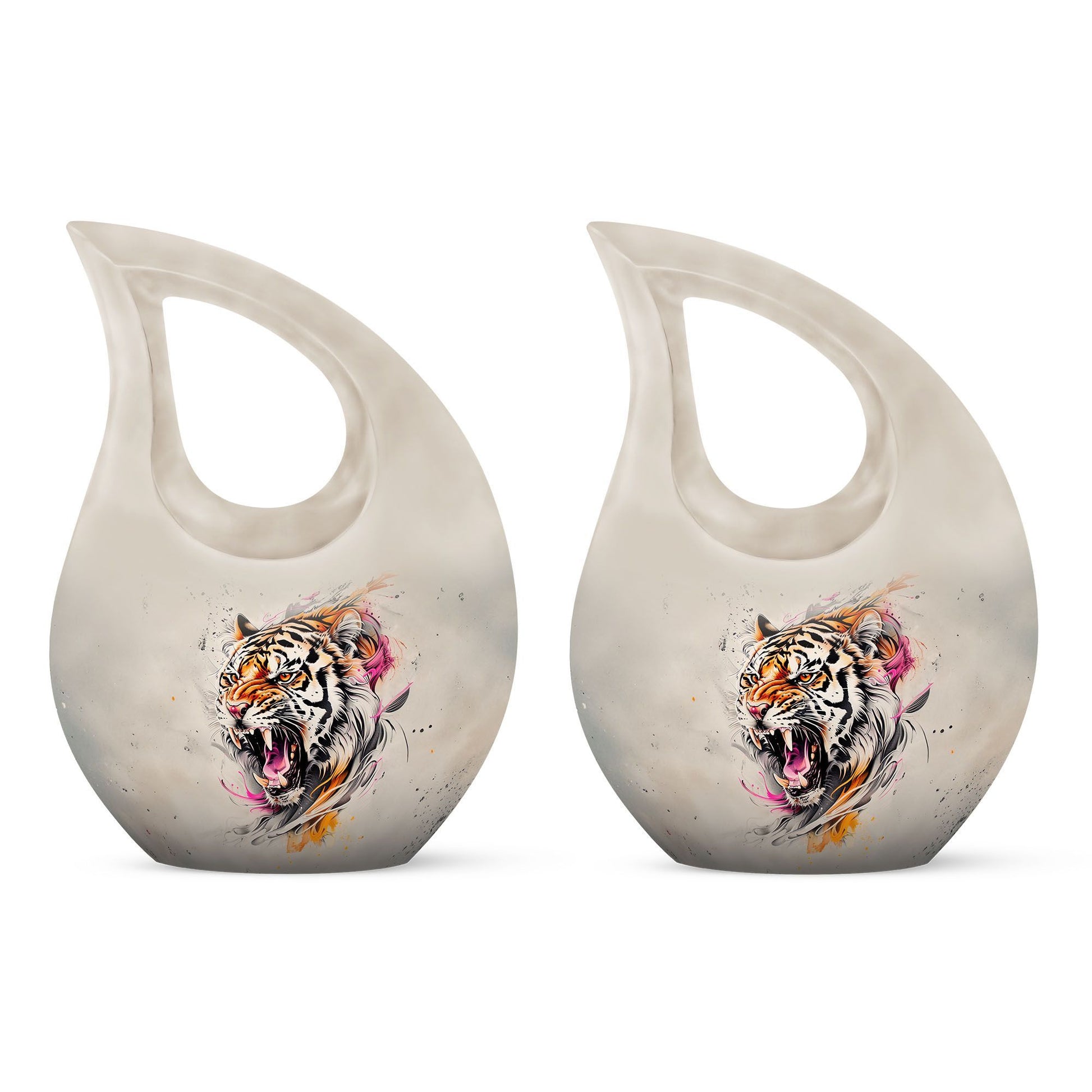 10-inch Tiger themed Cross Drop Design Unique Urn for Dad,