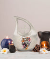 10-inch Tiger themed Cross Drop Design Unique Urn for Dad,