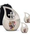 Tiger keepsake urn for human ashes personal ashes holder