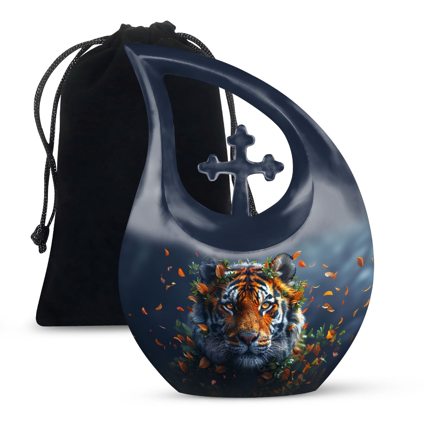 Personalized Tiger Cremation Urn for Human Ashes - 10-inch, 200 cu in - Yatskia