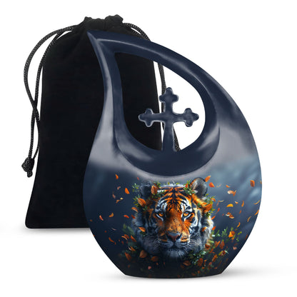 Personalized Tiger Cremation Urn for Human Ashes - 10-inch, 200 cu in - Yatskia