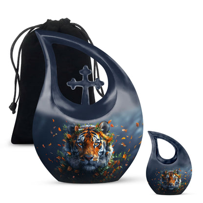 Personalized Tiger Cremation Urn for Human Ashes - 10-inch, 200 cu in - Yatskia