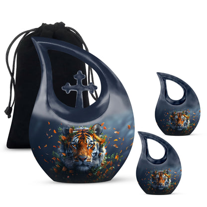Personalized Tiger Cremation Urn for Human Ashes - 10-inch, 200 cu in - Yatskia