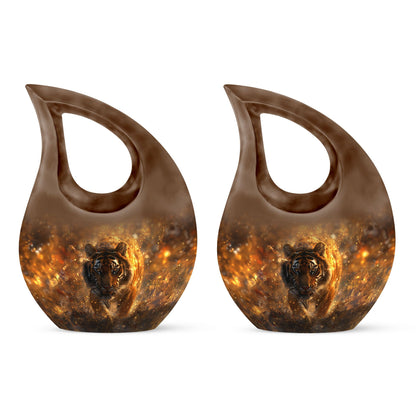 10-inch Tiger-themed Cross Drop Cremation