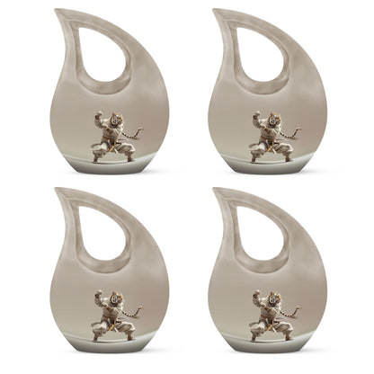 10-inch Tiger Urn in Cross Drop design with personal 