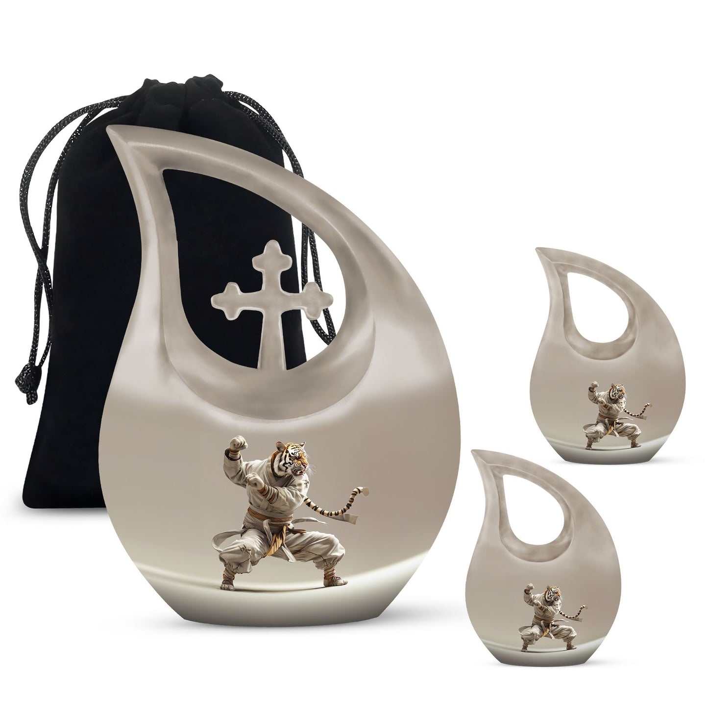 Personalized Tiger Keepsake Urn for Human Ashes - 10-inch, 200 cu in - Yatskia