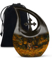 10-inch Tiger-themed Cross Drop Extra Large Cremation Urn 