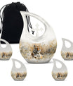 Medium Size Tiger themed Cross Drop Memorial Urn,