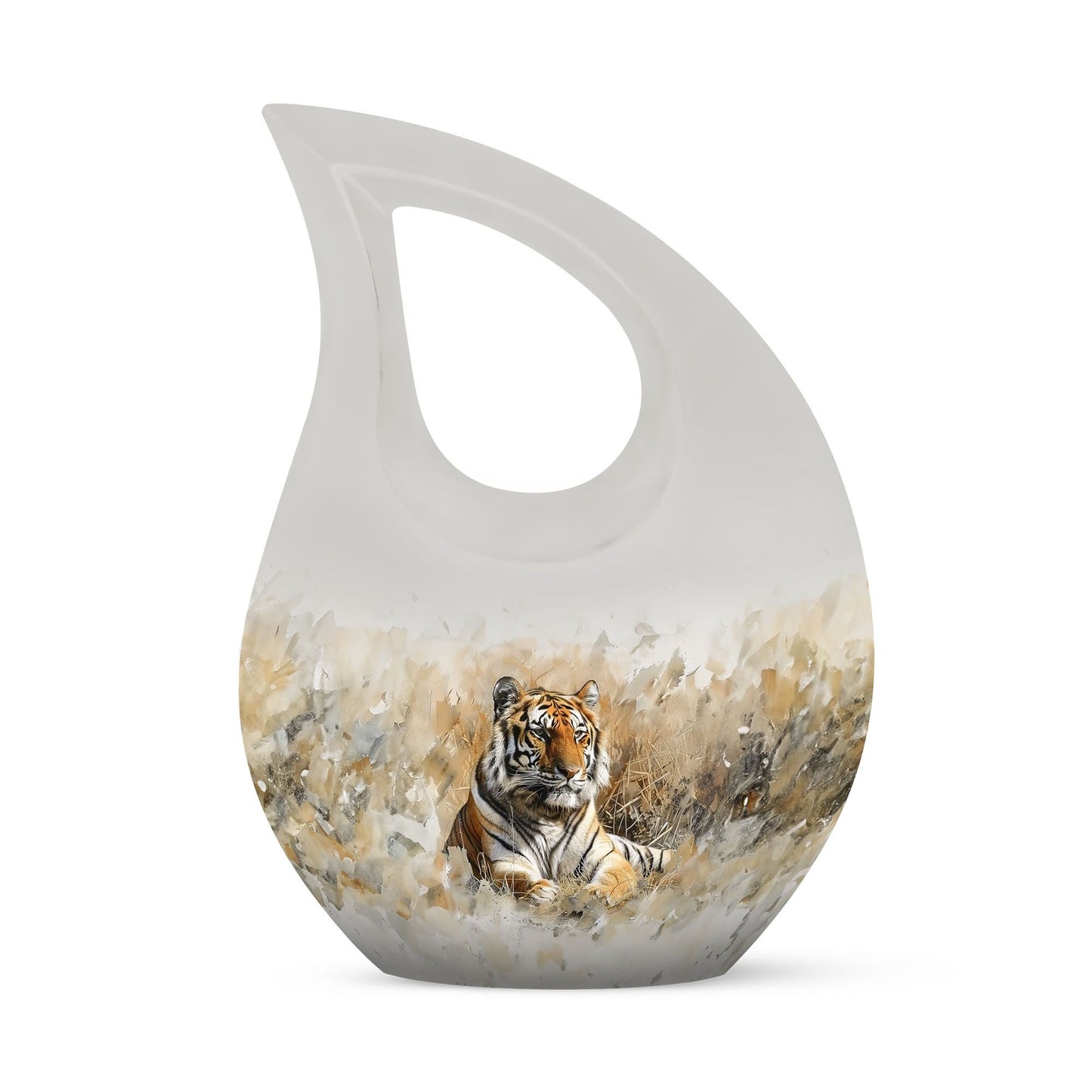 Medium Size Tiger themed Cross Drop Memorial Urn,