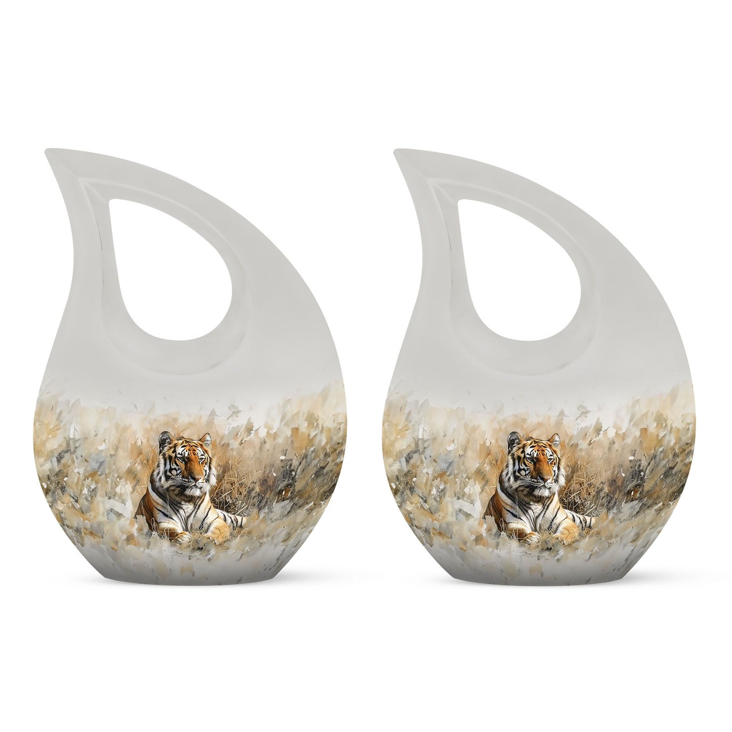 Medium Size Tiger themed Cross Drop Memorial Urn,
