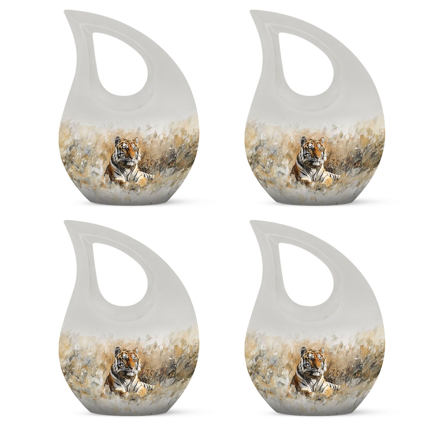Medium Size Tiger themed Cross Drop Memorial Urn,
