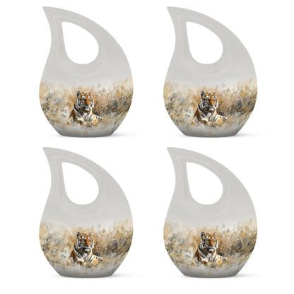 Medium Size Tiger themed Cross Drop Memorial Urn,