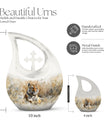 Medium Size Tiger themed Cross Drop Memorial Urn,