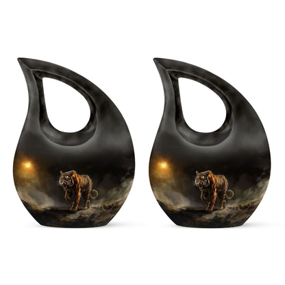 10-inch Large Tiger-themed Cross Drop remembrance urn 