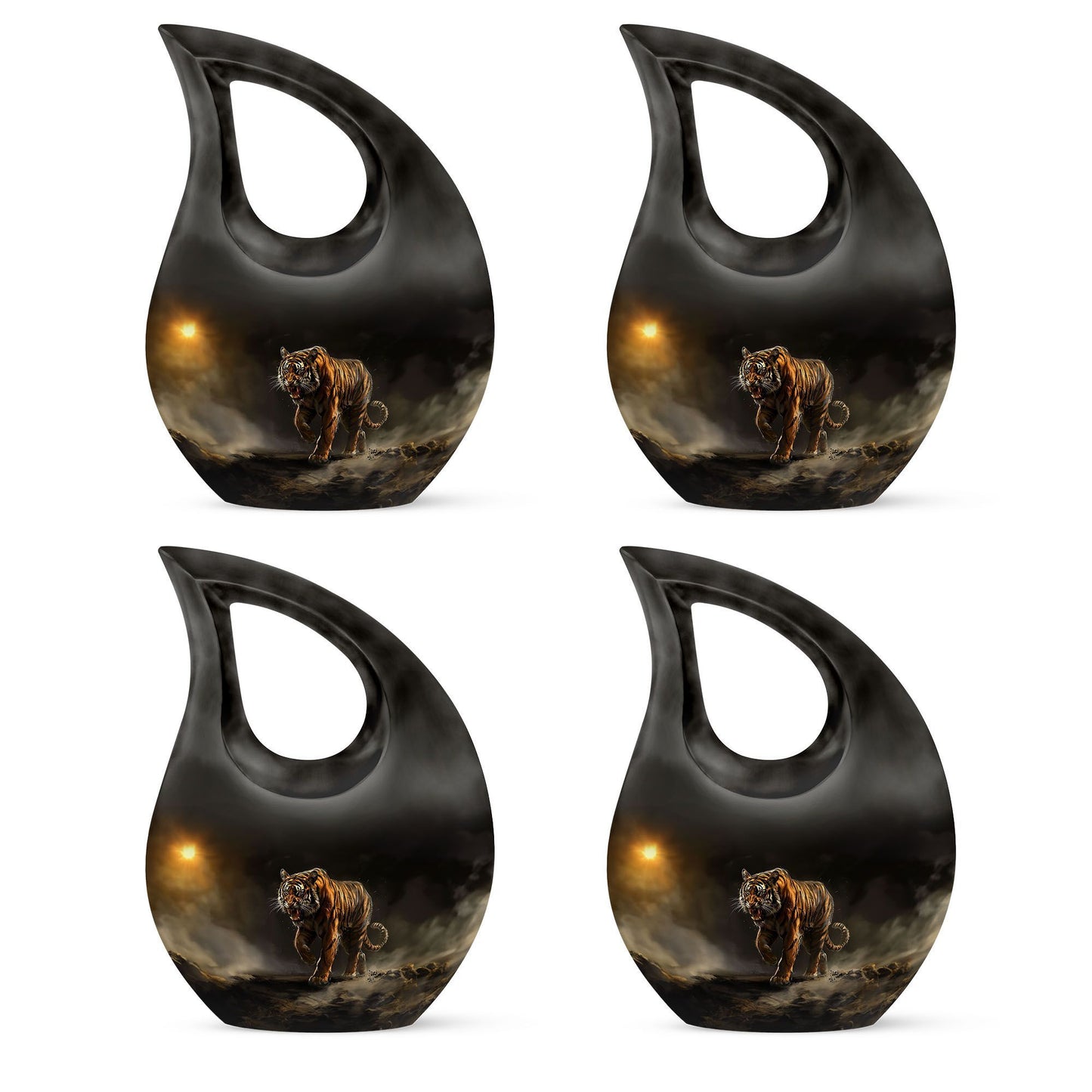 10-inch Large Tiger-themed Cross Drop remembrance urn 