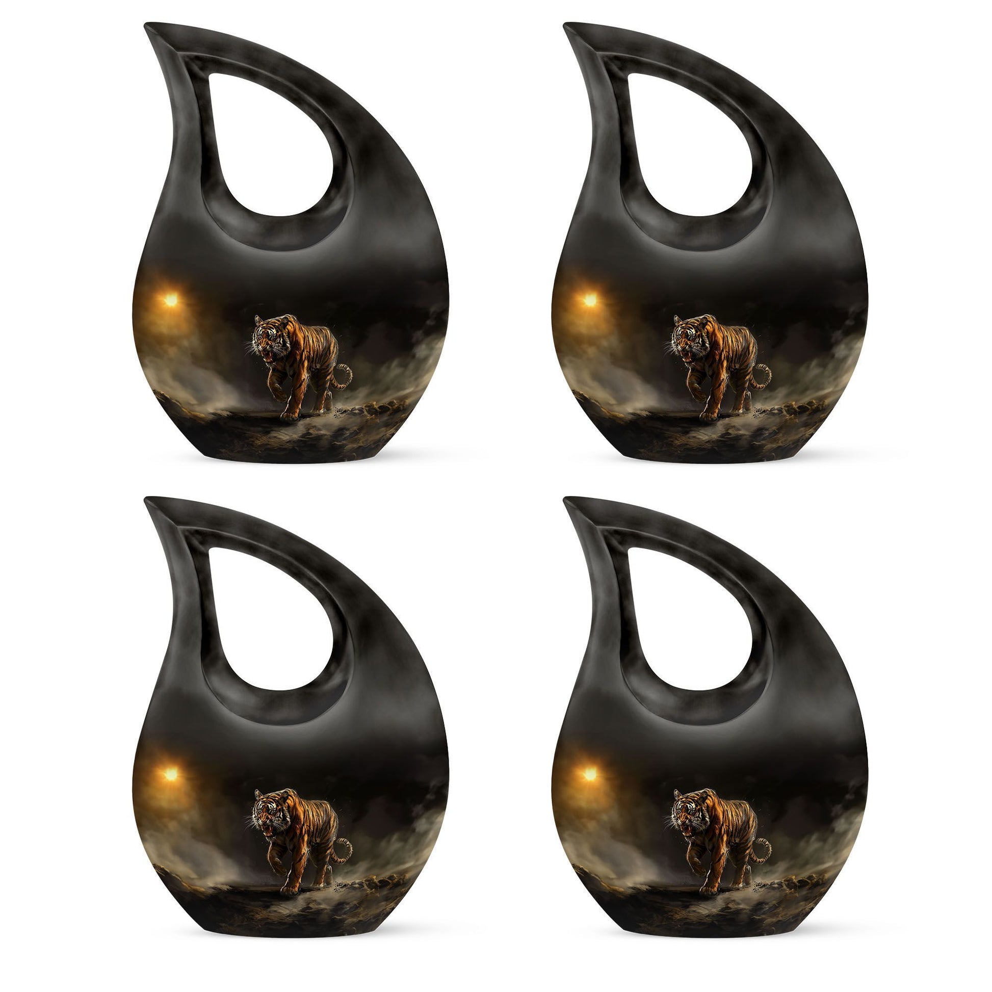 10-inch Large Tiger-themed Cross Drop remembrance urn 