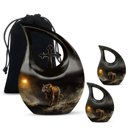 Personalized Tiger Cremation Urn for Human Ashes - 10-inch, 200 cu in - Yatskia