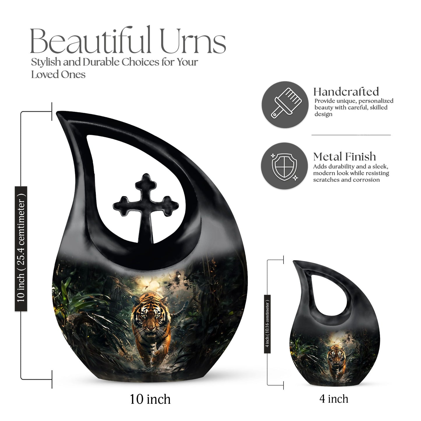10-Inch Tiger themed Cross Drop design aluminium