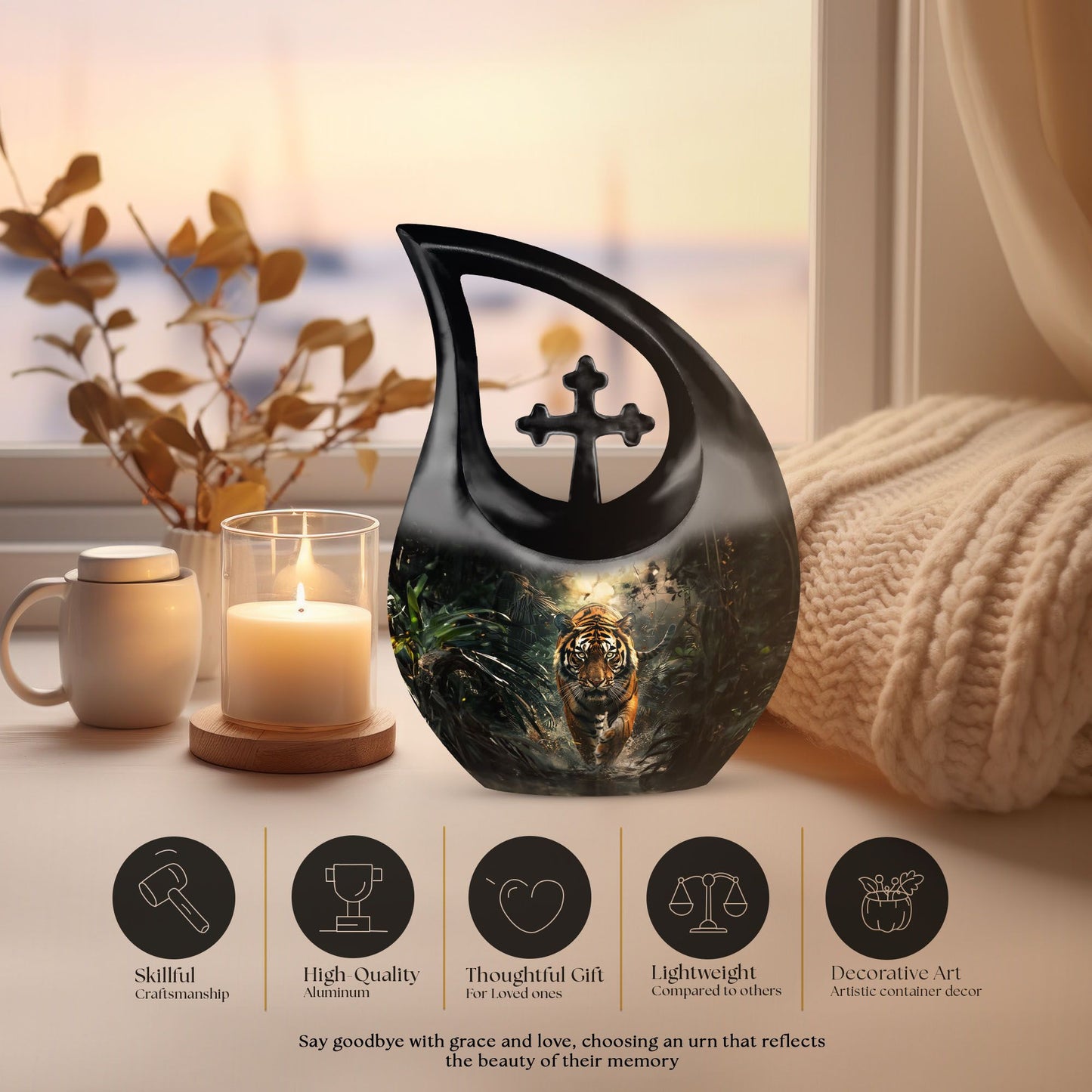 10-Inch Tiger themed Cross Drop design aluminium