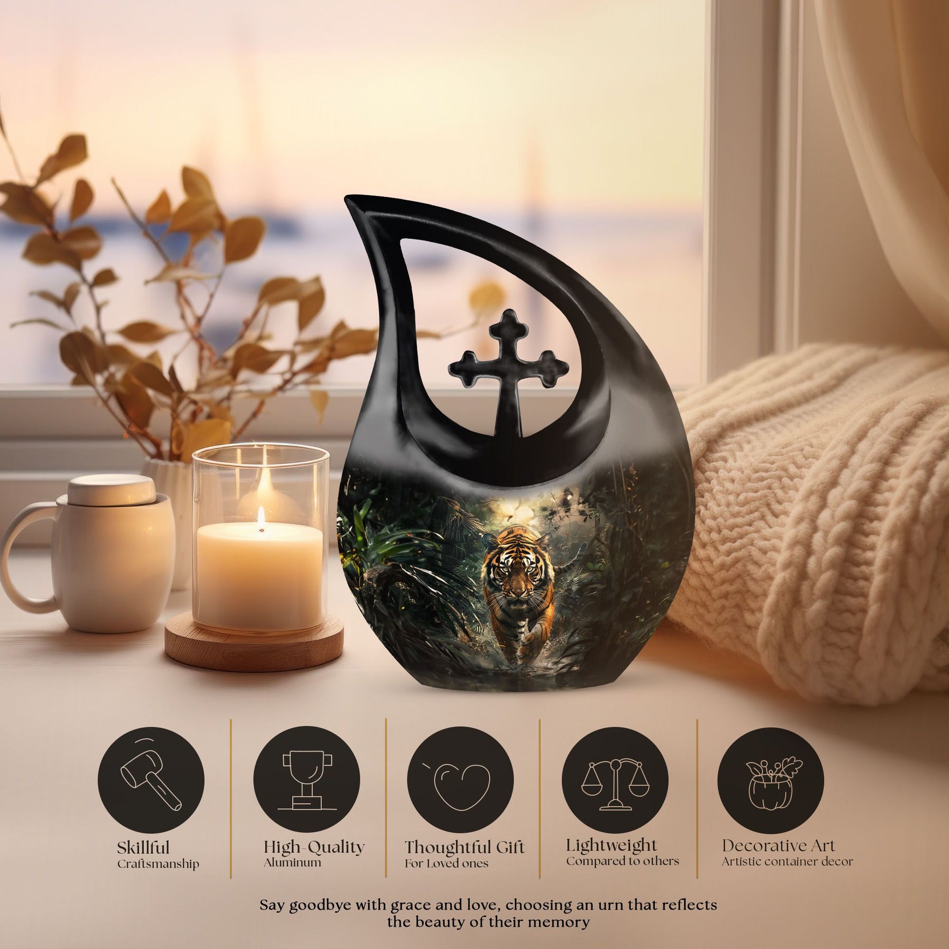 10-Inch Tiger themed Cross Drop design aluminium