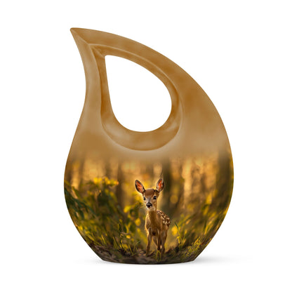Medium size, deer-themed, cross drop design 