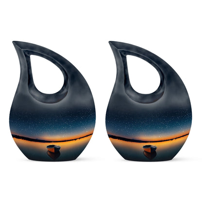 10-inch Boat urn in cross drop design, personalizable
