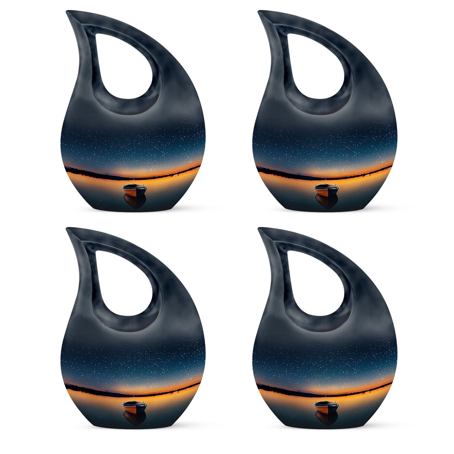 10-inch Boat urn in cross drop design, personalizable