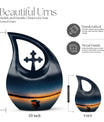 10-inch Boat urn in cross drop design, personalizable