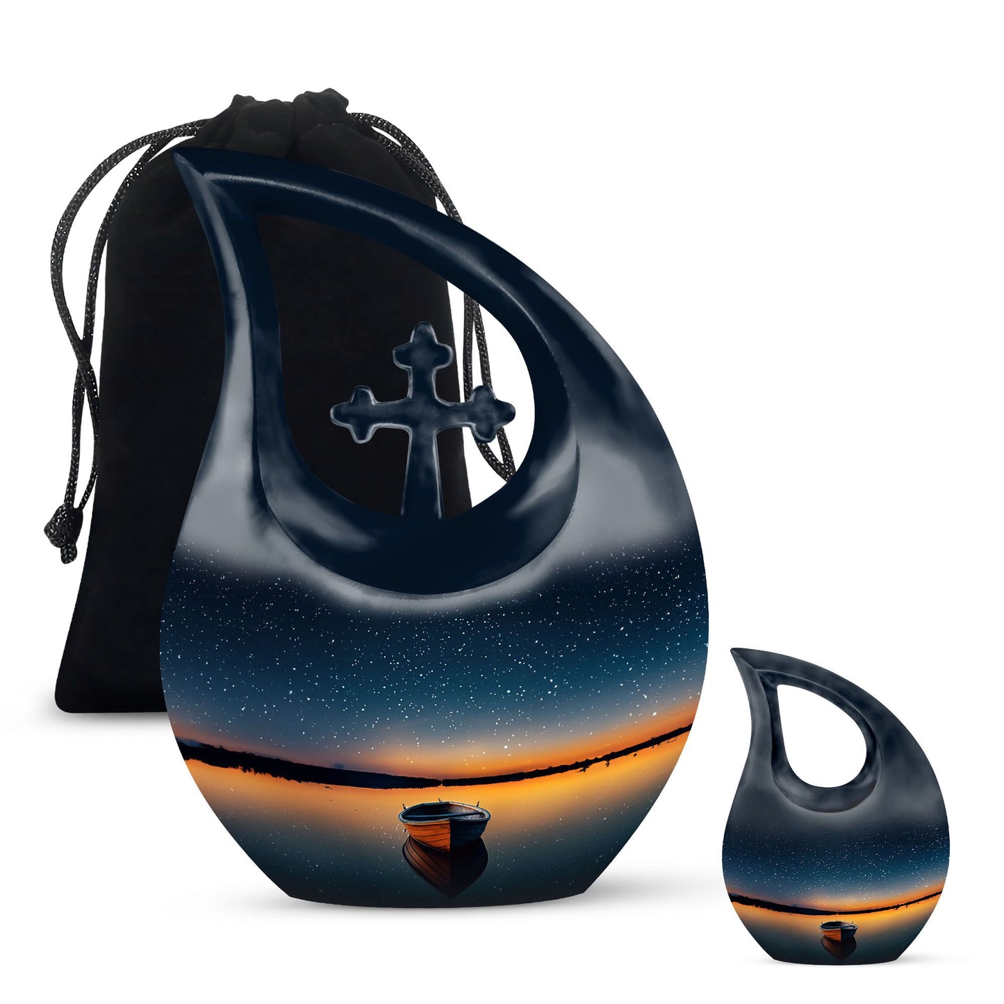 Boat Theme Large Urn With 1 Keepsake Urn