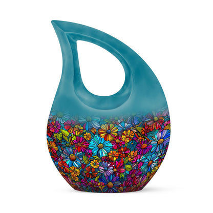10-inch Flowers Urn in Cross Drop design, Custom Large