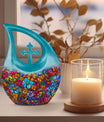 10-inch Flowers Urn in Cross Drop design, Custom Large