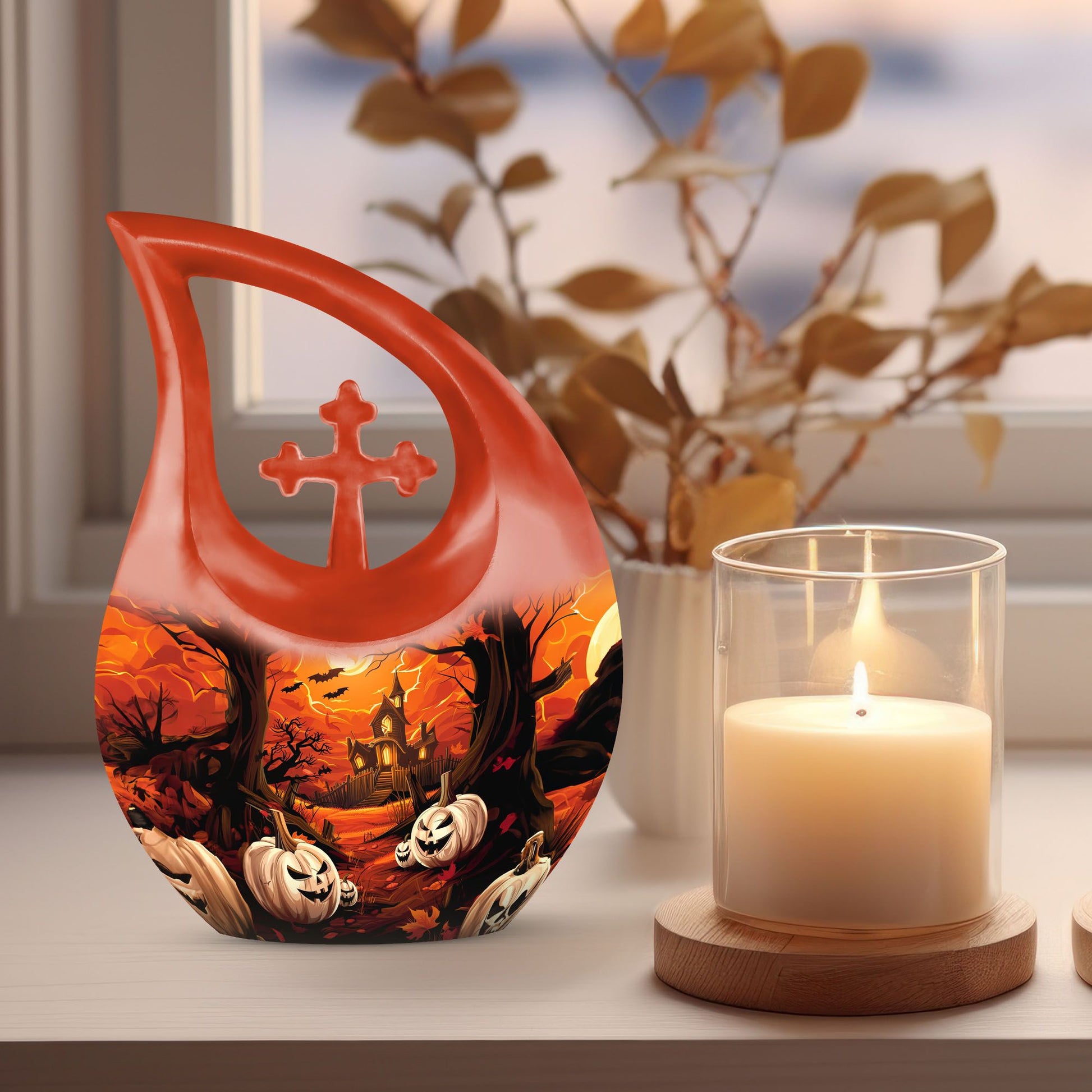 10 inch Halloween themed Cross Drop design Blue 